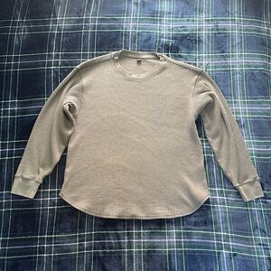 Uniqlo Gray Waffle-Knit Thermal shirt